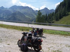 Mittagspause in den Dolomiten.