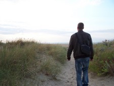 Sonnenuntergang am Strand in Frankreich (2).