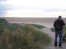 Sonnenuntergang am Strand in Frankreich (3).