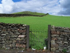 Eines meiner absoluten Lieblingsfotos! Die coolen Steinmauern, der saftig grüne Rasen und die hügeligen Landschaften ‐ so hatten wir uns die Landschaft hier vorgestellt.